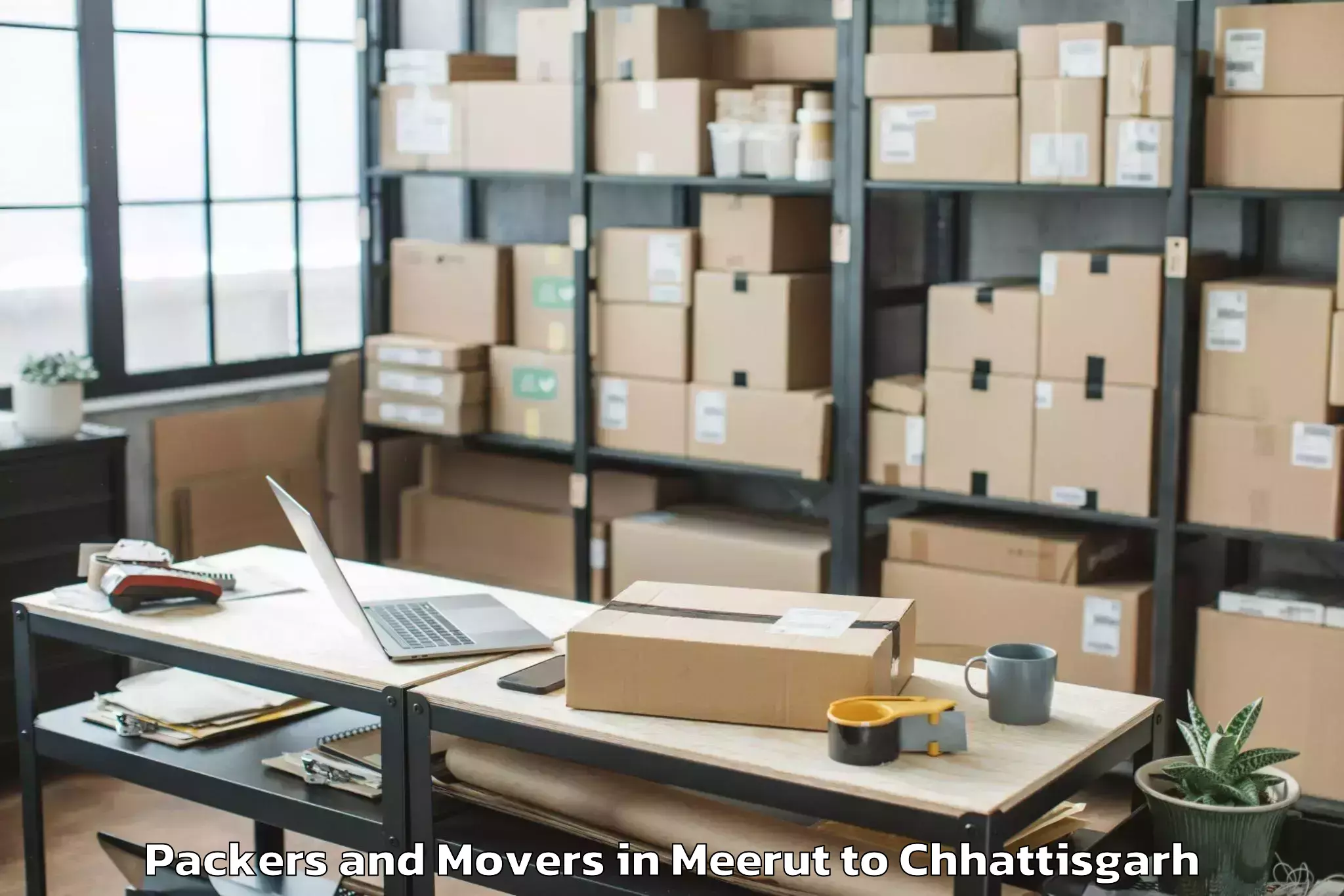 Book Meerut to Jashpur Nagar Packers And Movers